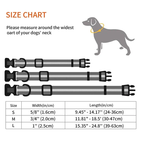 Dog Collar Waterproof Pet, Anti-Odor Durable Adjustable Polyester Soft with Reflective Stripe - Image 5