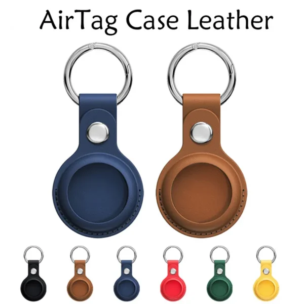 Air-tags Case Leather Keychain Protective For Air-tag Tracker Locator Device - Image 26