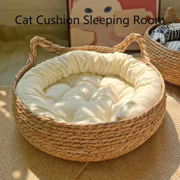 Four Seasons Cat Bed Woven Removable Upholstery