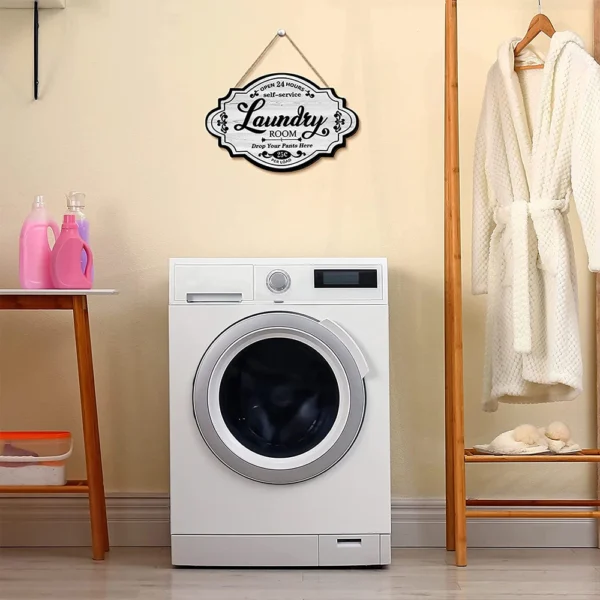 Vintage Laundry Room Wooden Sign - Image 4