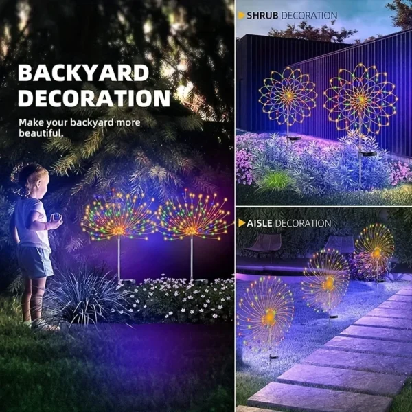 LED Solar Firework Light Waterproof Outdoor - Image 5