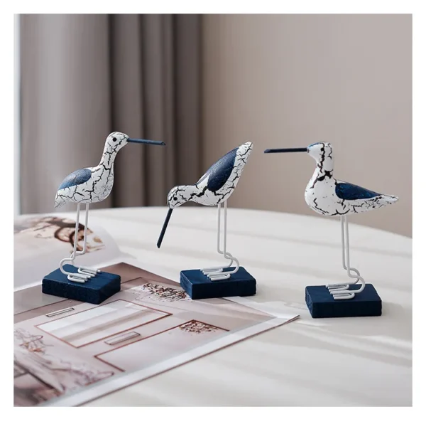 Mediterranean Style 3 pcs wooden Seagull set - Image 6