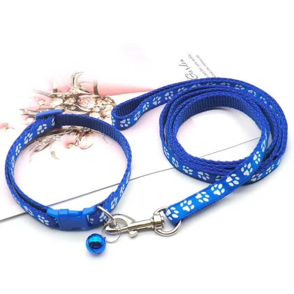 Dog Paw Print Pet Traction Rope Puppy Collar Set - Image 18