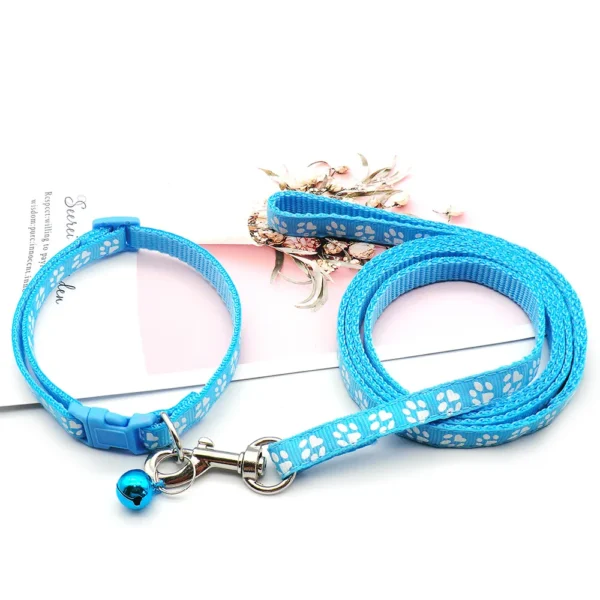 Dog Paw Print Pet Traction Rope Puppy Collar Set - Image 20