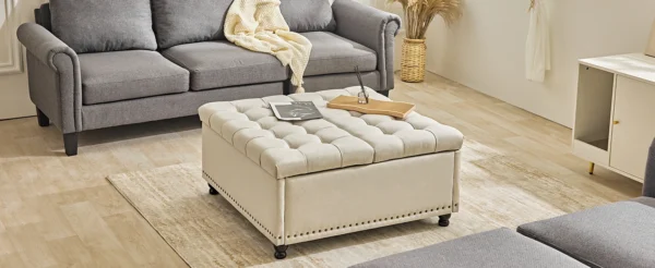 Large Square Storage Ottoman Bench - Image 13