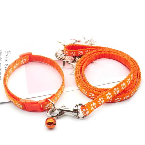 Dog Paw Print Pet Traction Rope Puppy Collar Set - Image 10