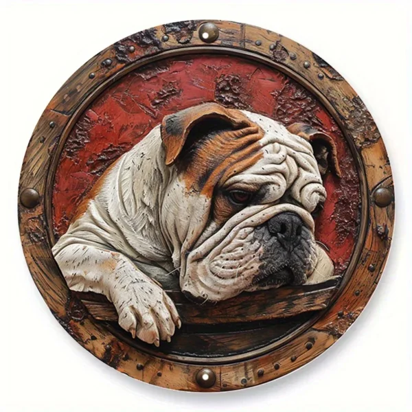 Round Metal Aluminum Dog Sign - Image 16