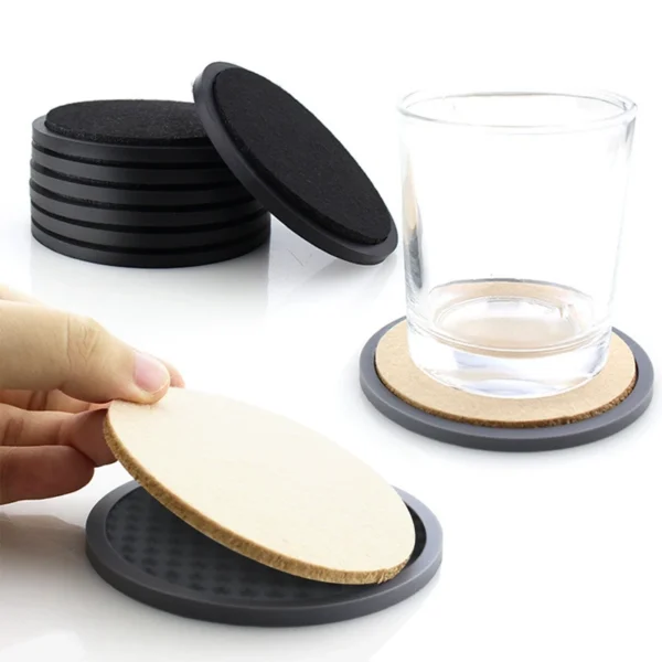 6Pcs 10cm Silicone Coasters - Image 2