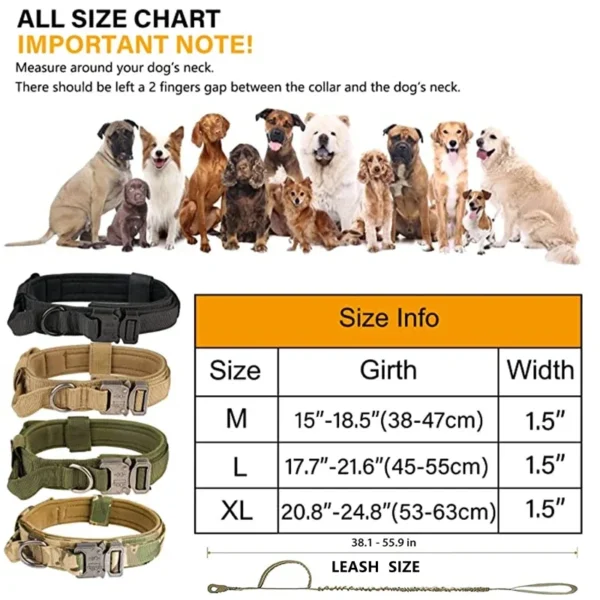 Durable Tactical Dog Collar Leash Set - Image 3