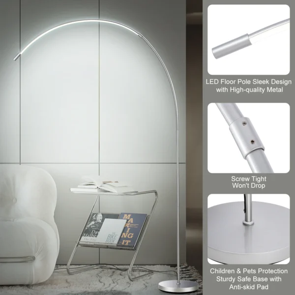 70.8" Modern LED Arc Floor Lamp - Image 5