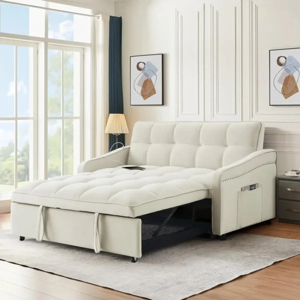 3 in 1 Sleeper Sofa Couch Bed with USB & Type C Port - Image 7