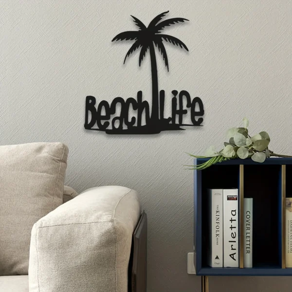 Palm Tree Beach Metal Wall Decoration