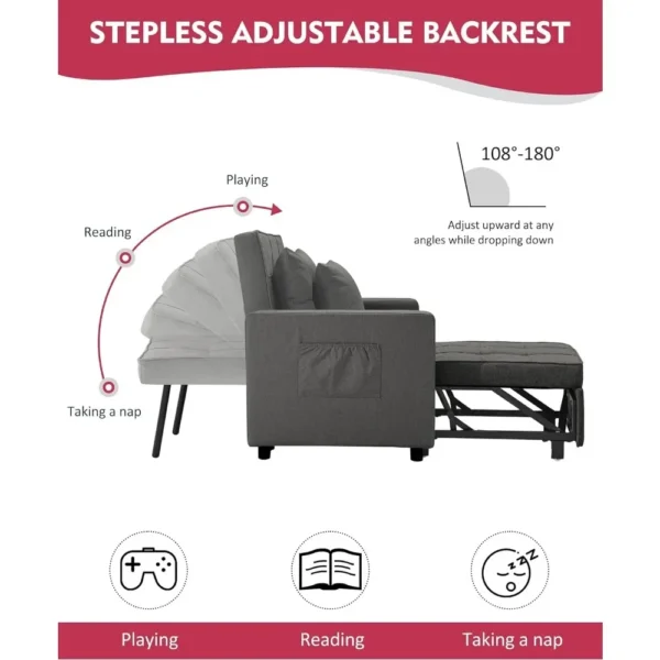 Convertible Chair Sleeper Bed - Image 4