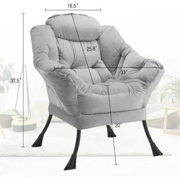 Modern Lounge Accent Chair with Armrests - Image 2