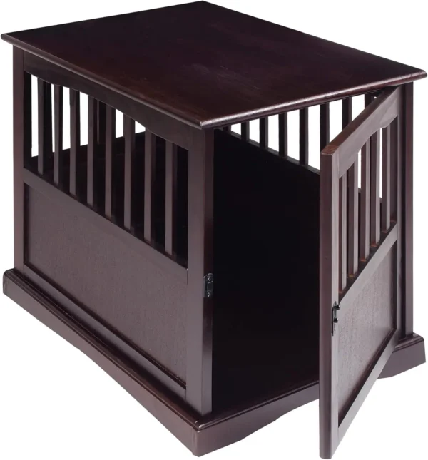 Wooden Medium Pet Crate, End Table, Espresso - Image 7