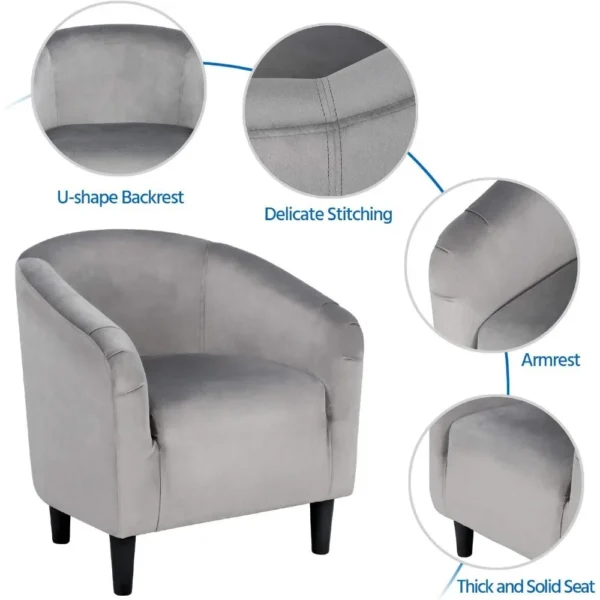 Fabric Accent Armchair with Footstool - Image 16