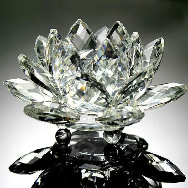 Crystal Lotus Flower Figurine Glass - Image 17