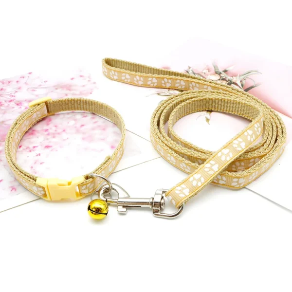 Dog Paw Print Pet Traction Rope Puppy Collar Set - Image 23