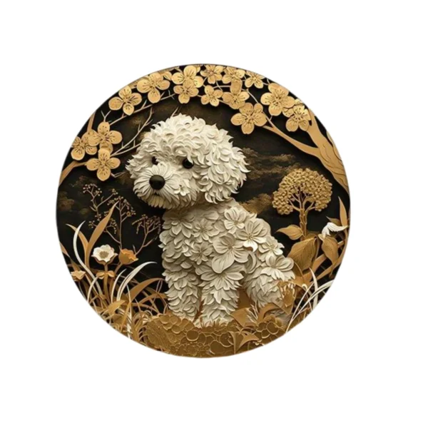 Round Wood Dog Sign - Image 10