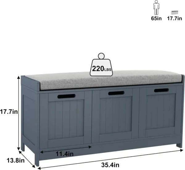 Entryway Bench with Cushioned Seat - Image 6