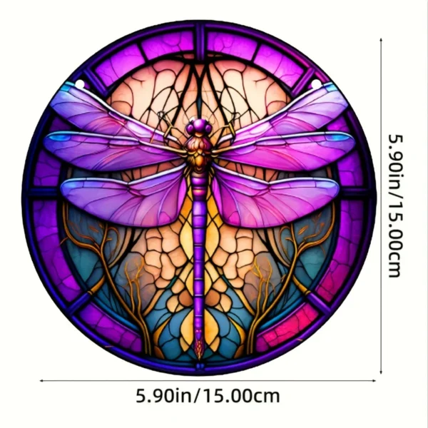 Acrylic Art Beautiful Dragonfly Window Hanging - Image 3