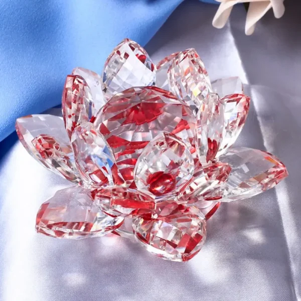 Crystal Lotus Flower Figurine Glass - Image 8