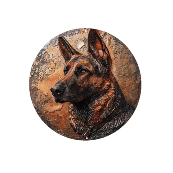 Round Metal Aluminum Dog Sign - Image 13