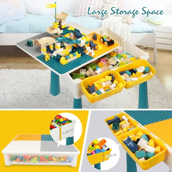 All-in-One Kids Table and Chairs Set with 100PCS Marble Run - Image 5