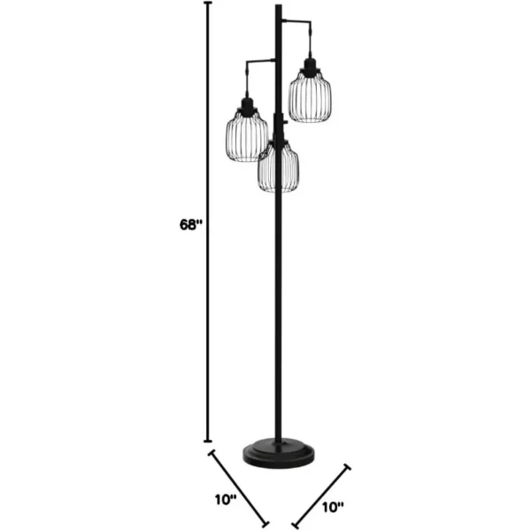 Dimmable Industrial Floor Lamp with 3 LED Edsion Bulbs - Image 5