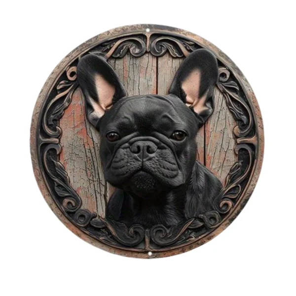 Round Metal Aluminum Dog Sign - Image 9