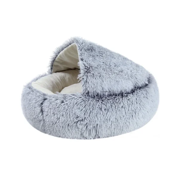 Winter Long Soft Plush Round Cat Bed - Image 8