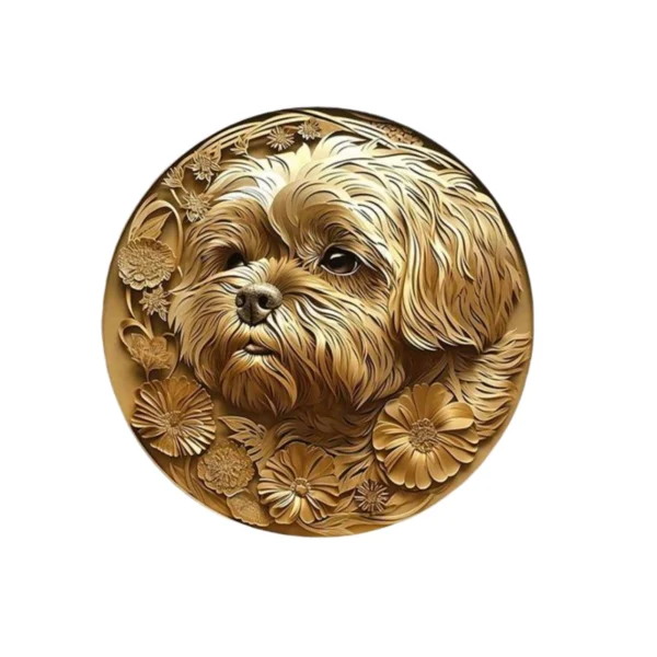 Round Wood Dog Sign - Image 16