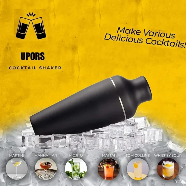 8Pcs Matte Black Cocktail Shaker - Image 6