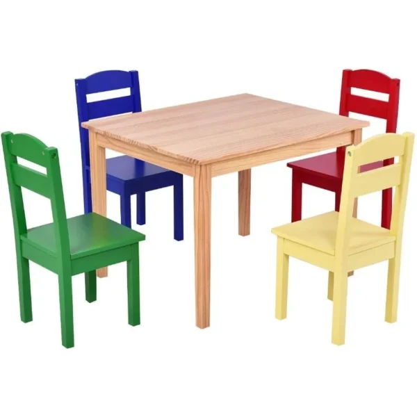 5 Piece Wood Activity Table & Chairs for Children - Image 2