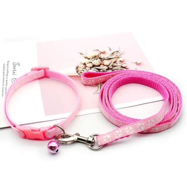 Dog Paw Print Pet Traction Rope Puppy Collar Set - Image 12