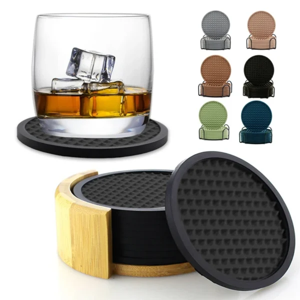 6Pcs 10cm Silicone Coasters