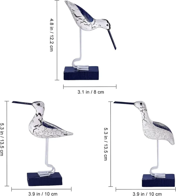 Mediterranean Style 3 pcs wooden Seagull set - Image 5