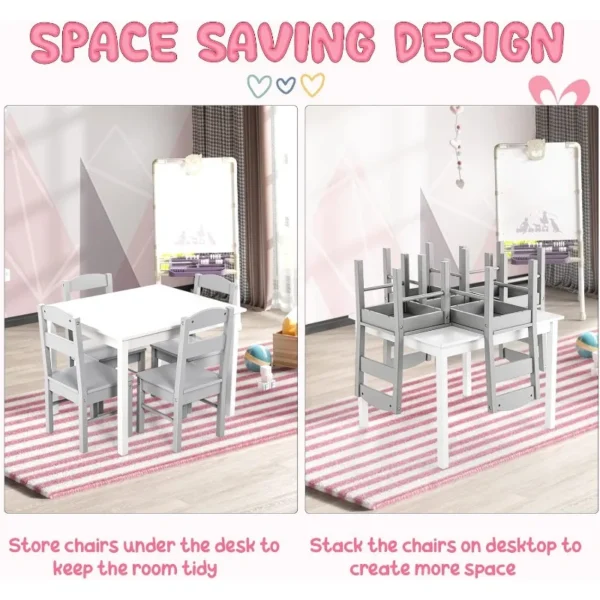 5 Piece Wood Activity Table & Chairs for Children - Image 17