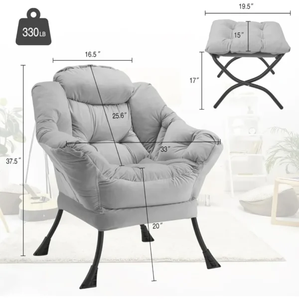 Modern Lounge Accent Chair with Armrests - Image 16