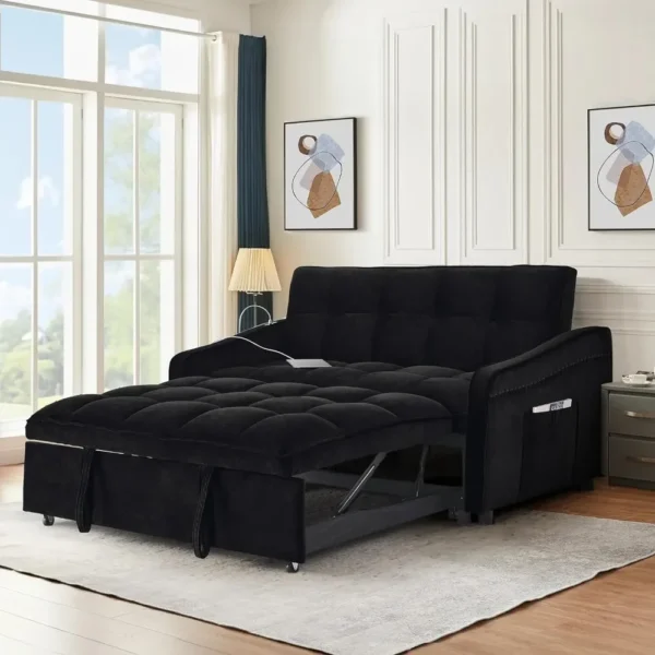 3 in 1 Sleeper Sofa Couch Bed with USB & Type C Port