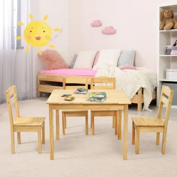 5 Piece Wood Activity Table & Chairs for Children - Image 9