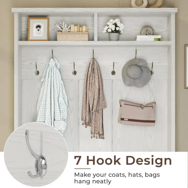 3-in-1 Entryway Bench with Coat Rack - Image 3