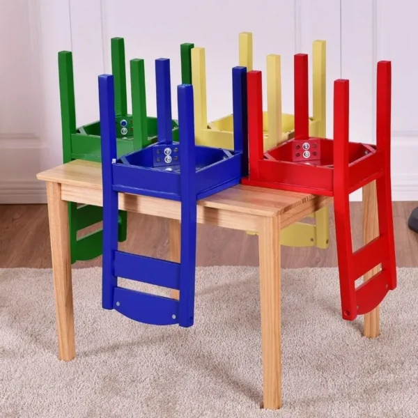 5 Piece Wood Activity Table & Chairs for Children - Image 13