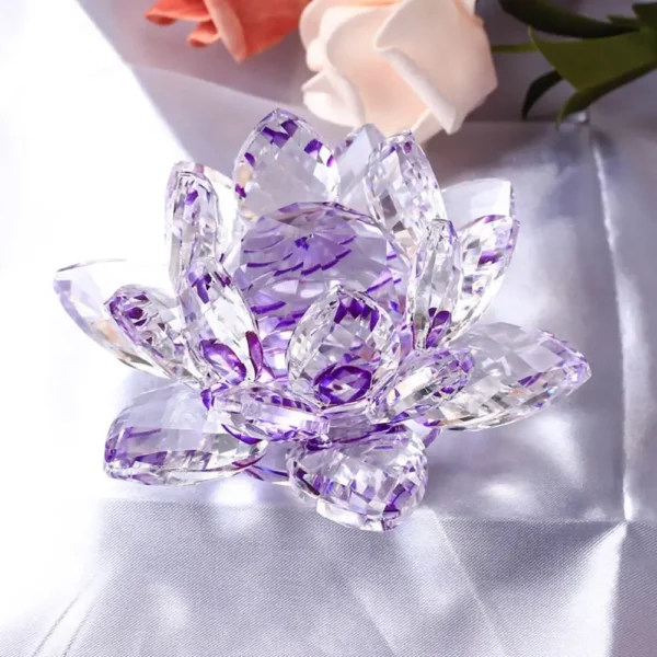 Crystal Lotus Flower Figurine Glass - Image 12