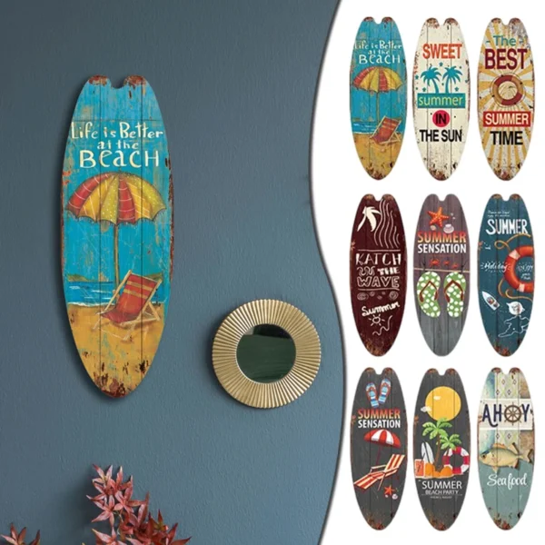 Surfboard Summer Beach Ocean Hanging Signs