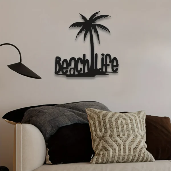 Palm Tree Beach Metal Wall Decoration - Image 2