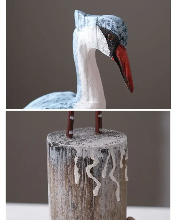 Mediterranean Style Wooden Resin Seagull Figurine - Image 7