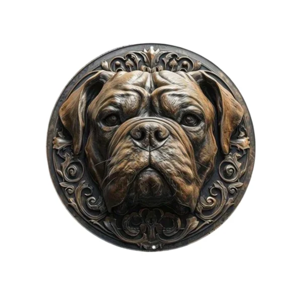 Round Metal Aluminum Dog Sign - Image 10