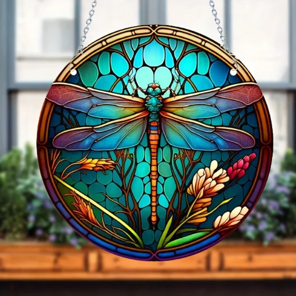 Acrylic Art Beautiful Dragonfly Window Hanging - Image 7