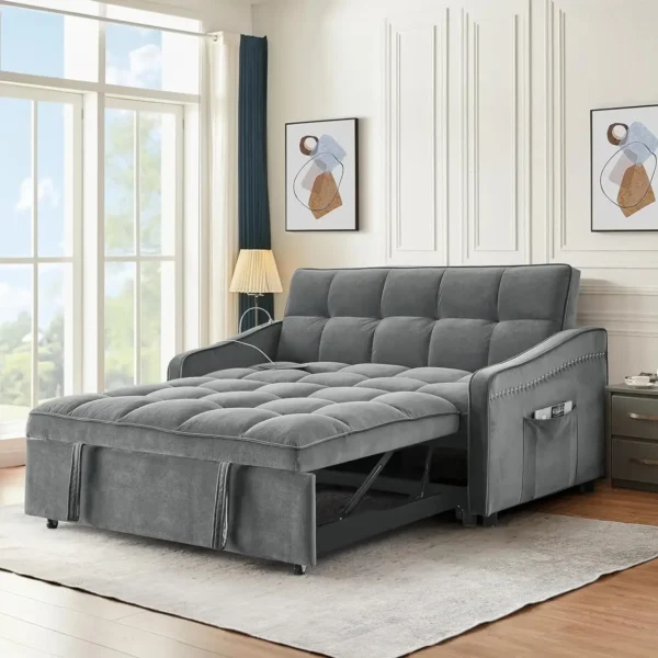 3 in 1 Sleeper Sofa Couch Bed with USB & Type C Port - Image 10